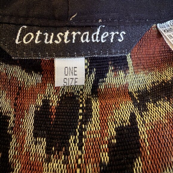 Lotustraders OS Handmade 100% Cotton V Neck Tribal Woven Duster Kaftan Unique - Picture 6 of 7